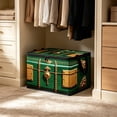thumbnail image 4 of Cififendec Christmas Vintage Treasure Chest Storage Bin, 13.78"×9.84", Fabric Organizer with Pirate Trunk Print for Clothing Storing and Toy Space Arranging, 4 of 6