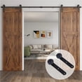 thumbnail image 2 of Barn Door Track Kit For Double Door Barn Door System Slide Kit Sliding Door Rail Kit L Shape Roller ,Easy Install, 2 of 6