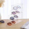 thumbnail image 1 of CNKOO Acrylic Sunglasses Case Storage Box 4 Layers Dustproof Stackable Display Holder for Glasses  Accessories  Cosmetic Tabletop Display Organizer Holder  Use Horizontally or Vertically, 1 of 9