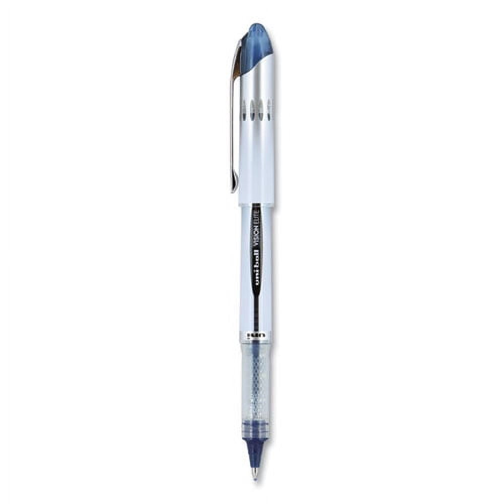 Vision Elite Roller Ball Pen, Stick, Bold 0.8 Mm, Blue-Black Ink, White/blue Barrel | Bundle of 5 Each