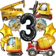 Construction Truck Balloons for Boys 3rd Birthday Party Supplies Tractor Themed Decorations and Favors