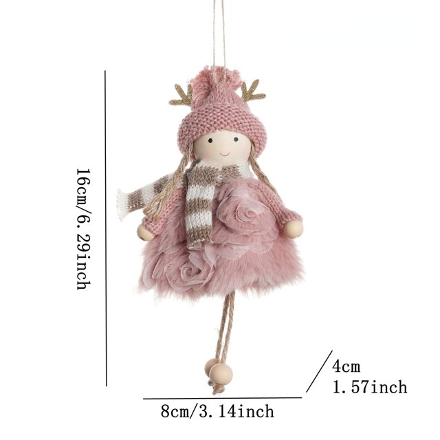 Christmas Angel Doll Hanging Decoration Tree Plush Cute Gauze skirt Girl Angel Doll Pendant Plush Ornaments for Christmas Gift