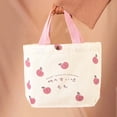 thumbnail image 6 of fenteer Canvas Bags Cute Washable Sturdy Handbags Lightweight Reusable Shopping Bags Peach, 6 of 8