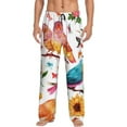 thumbnail image 2 of Kdxio Flowers Birds And Butterflies Print Men's Sleep Pajama Pant Lounge Pants with Pockets, 2 of 8