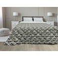 thumbnail image 1 of Floral Down Alternative Comforter, Monochrome Style Ornamental Garden Elements Flourishing Vintage Blossoms, Microfiber Quilt for All Season, 5 Sizes, Charcoal Grey White, by Ambesonne, 1 of 3