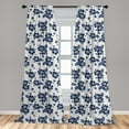 thumbnail image 5 of Ambesonne Hawaii Curtains, Monochrome Flower Art, Pair of 28"x63", Navy Blue White, 5 of 5