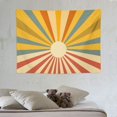 thumbnail image 4 of ONETECH  Boho Burning Sun Tapestry Wall Hanging, Retro 70s Abstract Vintage Geometric Rainbow Sunrise Tapestries for Bedroom Living Room Backdrop, 4 of 7