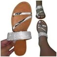thumbnail image 6 of Samickarr Summer Sandals For Women Slippers Indoor And Outdoor Wide Women's Summer Rhinestone Slip-On Beach Open Toe Breathable Sandals Shoes, 6 of 9