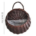thumbnail image 3 of Clearance! Dusknt Wall Fence Hanging Planter Handmade Rattan Basket Hand Made Wicker Rattan Flower Basket Flower Pots Hanger Garden Decoration Indoor Outdoor Watering Hanging Baskets, 3 of 4