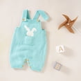thumbnail image 2 of JAJAHO Boys Girls Easter Jumpsuits Toddler Baby Clothes Knitted Sleeveless Cute Bunny Overalls Casual Playwear For Infant 0-18M Trendy Onesie, 2 of 4