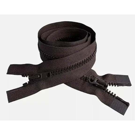 #8 Molded Vislon Heavy Duty YKK Jacket 2-Way Separating Zipper - Color: Brown #570 - Made in The United States (1 Zipper Per Pack) (Brown - 27" Inches)