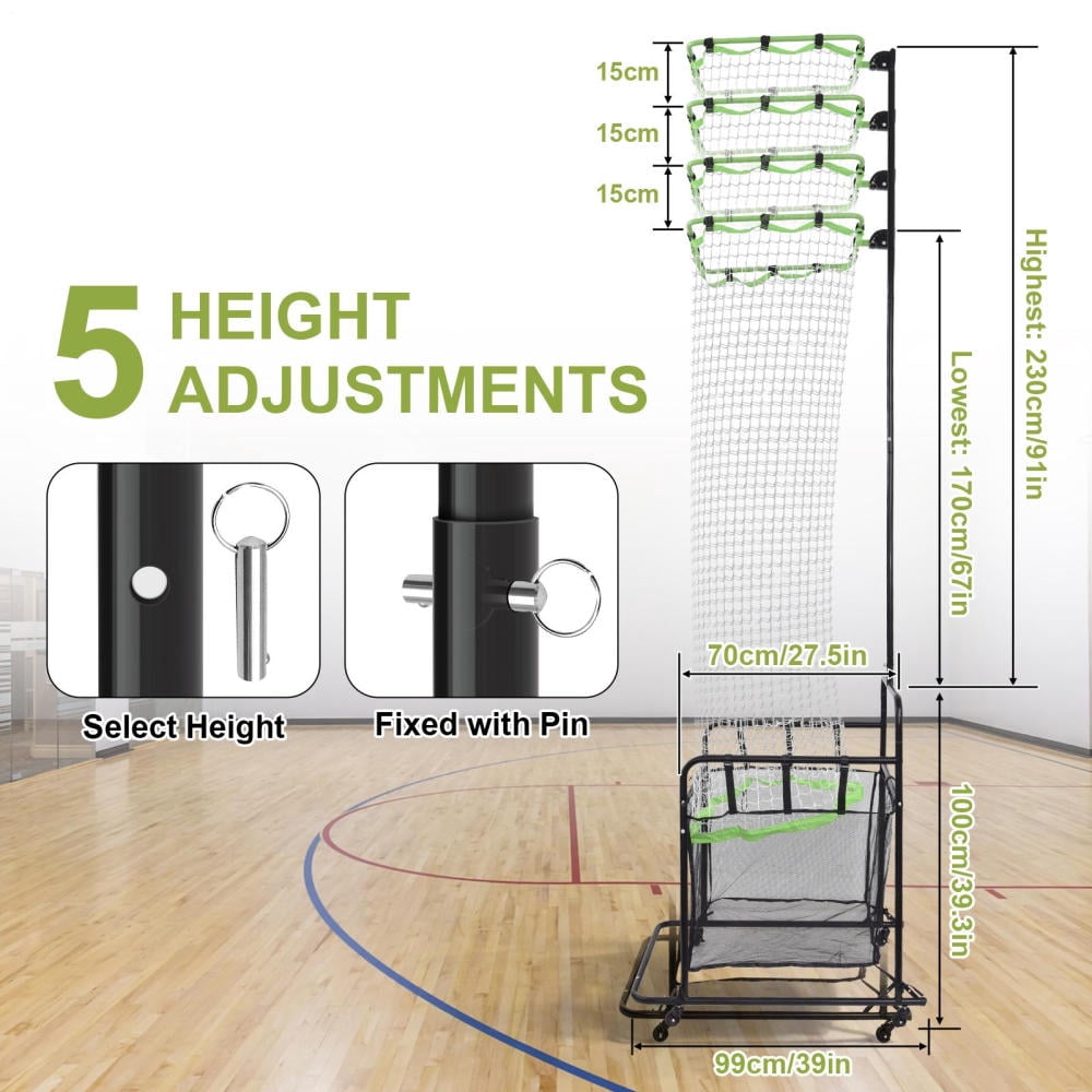 Volleyball Training Net, Volleyball Training o n Hitting Angle Trainer, Volleyball Setter Training Equipment, Adjustable Height Angle Practice Volleyball Net for Indoor and Outdoor Practice