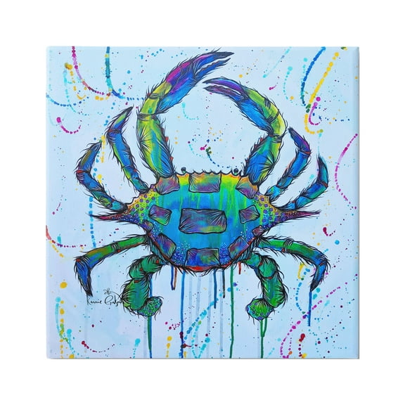Stupell Industries Street Style Crab Paint Splatter Urban Design Painting Gallery Wrapped Canvas Print Wall Art, Design by Karrie Evenson