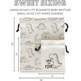 thumbnail image 3 of Gather & Knot Drawstring Gift Bags | 20" Large 12" Small | Premium Canvas | Reusable Fabric Wrap for Baby Shower or Boys Birthday | Dinosaur, 3 of 10