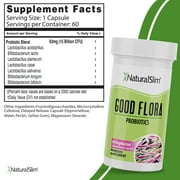 NaturalSlim Good Flora Probiotic Supplement for Digestive Health - 60 Capsules