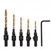 

Set Countersink Bit Drilling Woodworking Drill Drill Pilot Holes 5Pcs Tools & Home Improvement
