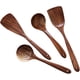 thumbnail image 1 of Utensilios de cocina de madera, juego de utensilios de cocina de madera de teca natural, espátula de madera dura antiadherente y cucharas de madera, 1 of 8