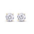 thumbnail image 2 of 0.50 Carat Round Shape Cubic Zirconia Solitaire Stud Earrings In 14K Yellow Gold Over Sterling Silver Push Back Jewelry Gift For Women, 2 of 5