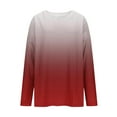 thumbnail image 4 of ZUKMRJPC Plus Size V-Neck T-Shirts for Women Long Sleeve Fashion Gradient Color Tops Fall Casual Loose Fit Lightweight Comfy Basic Tees, 4 of 6