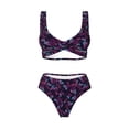 thumbnail image 4 of Daiia Purple Butterfly Women's Bikini Set Two Piece Swimsuit High Waisted Bikini Adjustable Straps Bikini Perfect for Beach, Pool, and Summer Vacation-X-Large, 4 of 9