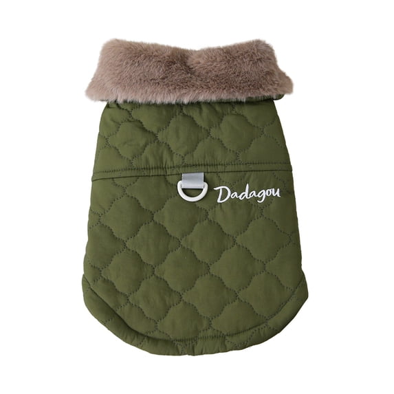 Cozy Windproof British Style Dog Vest Winter Coat Warm Dog Apparel for Cold Weather Dog Jacket for Small Medium Large Dogs with Furry Collar