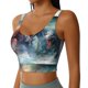 thumbnail image 2 of Fotbe Ink Style Wave Dragon Sujetador Deportivo Largo sin Aros para Mujer con Almohadillas y Soporte Medio, Transpirable y Absorbente, Camiseta Tipo Chaleco o Tank Top-XX-Large, 2 of 8
