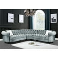 thumbnail image 2 of ACME Qulan Sectional Sofa with 2 Pillows in Light Blue Velvet, 2 of 5