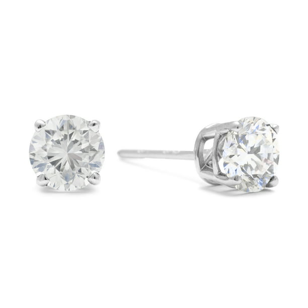Adora Diamonds 1/2 Carat Diamond Stud Earrings in 14K White Gold with Friction Back (I2