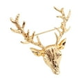 thumbnail image 2 of Ziurtnc Unisex Brooch Retro Antler Shape Stainless Exquisite Vintage Anti-slip Wear-resistant Coat Collar Hat Scarf Decoration Clothes Pin Garment Jewelry, 2 of 7