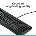 thumbnail image 3 of Logitech K120 Clavier Filaire pour Windows, USB Plug-and-Play, Taille Standard, Résistant Eclaboussures, Barre D'Espacement Incurvée, Compatible PC, Ordinateur Portable - Noir, 3 of 9