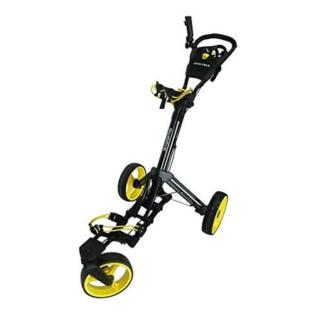 founders qwik swerve swivel fold push deluxe seat golf wheel yellow cart club