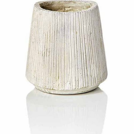 Striated Cement Vessel, 8"