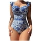 thumbnail image 1 of Faldas de Verano de las Mujeres Vintage Impreso Falda de Playa Bikini Conservador Conjunto de Trajes de Baño, Poliéster Spandex para Vacaciones Informales, 1 of 9