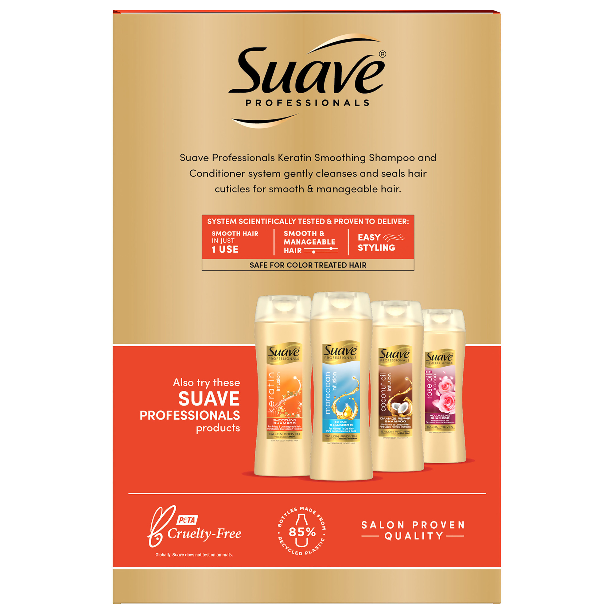 Suave Professionals Smoothing Shampoo and Conditioner, Keratin Infusion, 12.6 Oz, Twin Pack - image 2 of 7