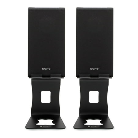 Sony SSCS5 3-Way 3-Driver Bookshelf Speaker System (Pair) Bundle with Stands