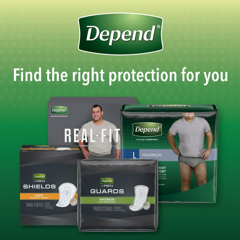 Depend Fit-Flex Adult Incontinence Underwear for Men, Maximum Absorbency,  Extra-Large, Grey, 36 Count