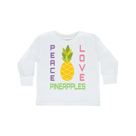 

Inktastic Peace Love Pineapples Gift Toddler Toddler Girl Long Sleeve T-Shirt