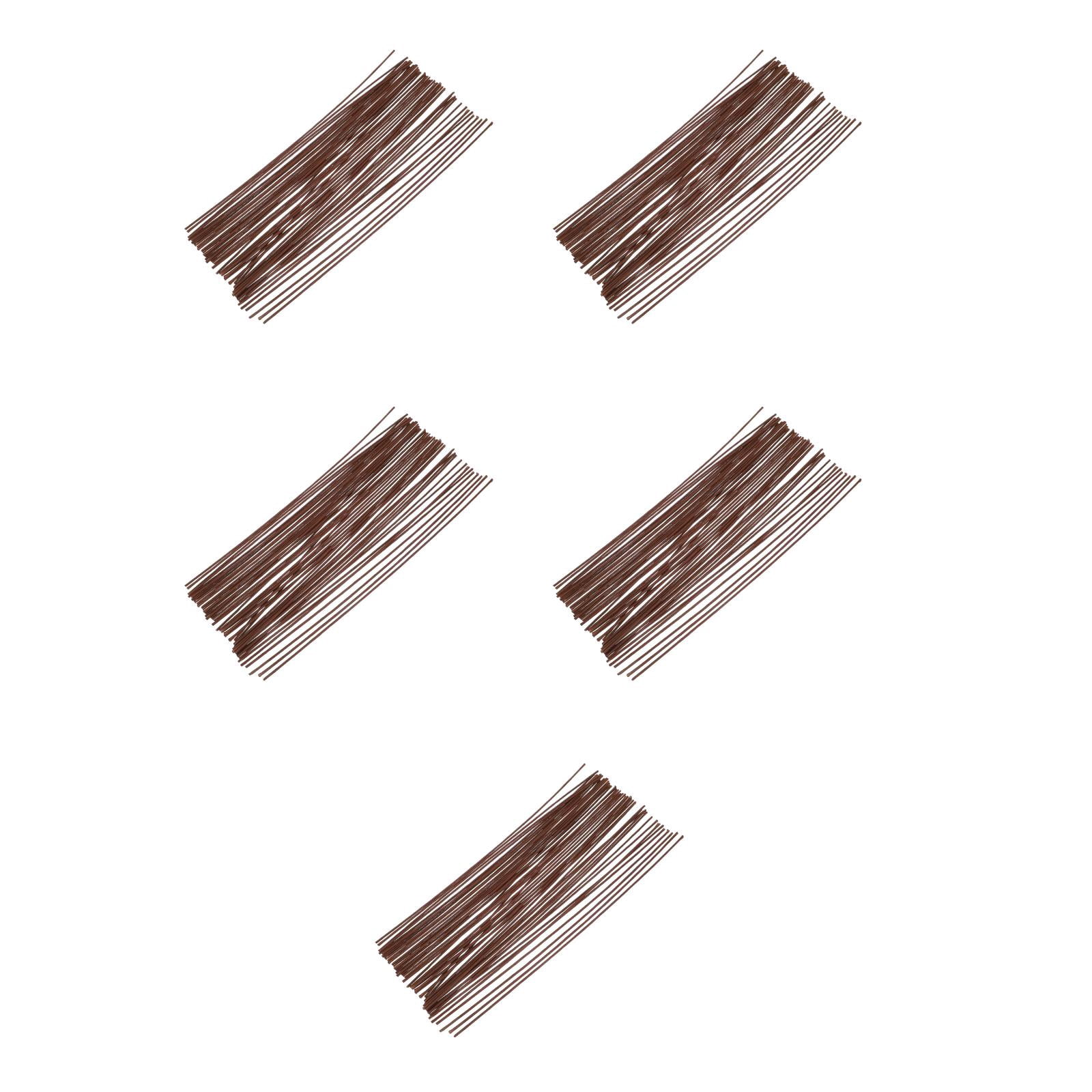 FRCOLOR 250 Pcs Floral Stems Wire Brown DIY Crochet Flower Sticks Wire Stick Artificial Flower Stems for DIY Flower Arrangements Bouquets