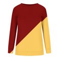 thumbnail image 5 of ICHUANYI Clearance Women's Fashion Printed Loose T-shirt Long Sleeves Blouse Round Neck Casual Tops Sweatshirt Hoodies(Wine, XL) ICHUANYI WER2023081511302, 5 of 5