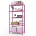 thumbnail image 2 of Ktaxon 5-Tier Wire Shelving Unit, Steel Storage Rack for Garage Office Kitchen Barbie Pink, 30" W x 14" D x 60" H, 2 of 17