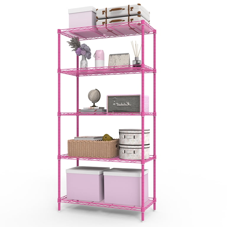 HAY Shelving Unit ピンク Ktaxon 5-Tier Wire Shelving Unit, Steel Storage Rack for Garage