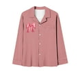 thumbnail image 4 of Annhoo Pajama Sets for Women 2 Piece Lapel Long Sleeve Bowknot Button down Shirts Pj Trousers Outfits Loungewear, 4 of 4