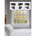thumbnail image 3 of Navy Blue Yellow Art Curtain Valances for Windows, Geometric Modern Abstract Art Kitchen Valance Window Treatment, Light Filtering Block Curtains for Bathroom/Bedroom/Living Room 42'' x 12'', 3 of 9