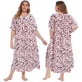 thumbnail image 4 of Xmarks Women's Nightgowns Victorian Sleepwear Long Nightdress Vintage Lace Neck Pajama Short SLeeve Nightwear, 4 of 14