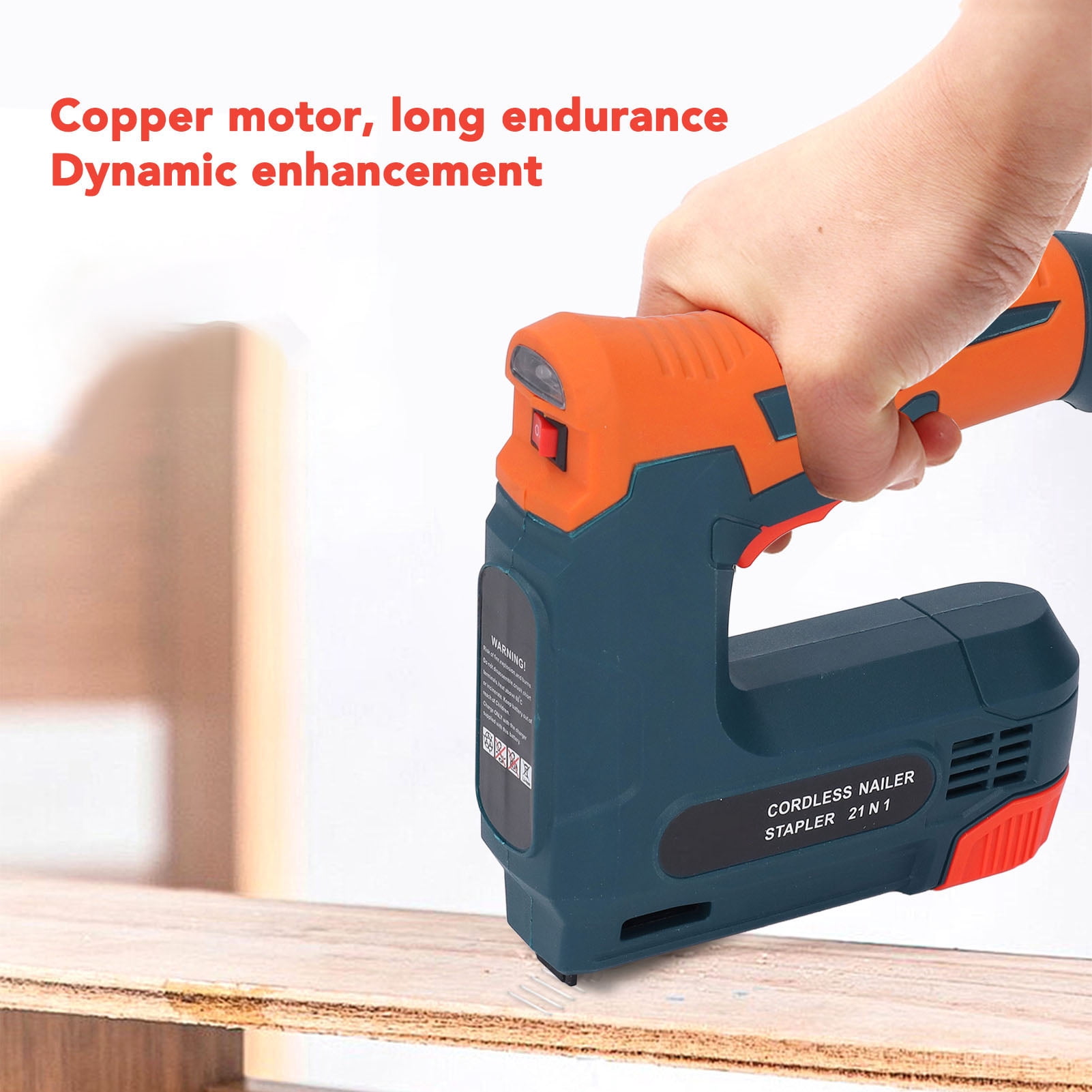 Rupoun Electric Staple Gun 2-in-1 Cordless Brad Nailer with 2000 Nails, USB Charger Battery for Upholstering Woodworking DIY Carpentry Tools (6.69 inches / 17.0 cm)