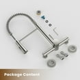 thumbnail image 3 of Wall Mount Kitchen Faucet Single Handles, 8 Inch Center Wall Commercial Utility Sink Faucet with Pull Out Sprayer 2 Modes, Stainless Steel, Brushed Nickel, 3 of 8