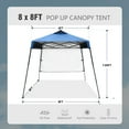 thumbnail image 2 of Alpha Joy 8x8ft Easy Set Up Pop Up UV Protection Canopy Tent with 1 Side Wall, Blue, 2 of 8