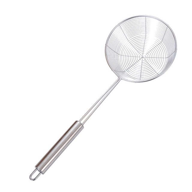 Stainless Steel Frying Oil Strainer Mesh Food Colander Spoon Soup Strainer Kitchen Tool Oil Colander (Diameter 16CM)