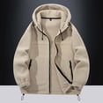 thumbnail image 2 of Luwomo Women's Casual Jackets Winter Warm Outdoor Thermal Lined Long Sleeve Hooded Zipper Coat Soft Windproof Lightweight Athletic Sports Blouses Khaki,L, 2 of 4