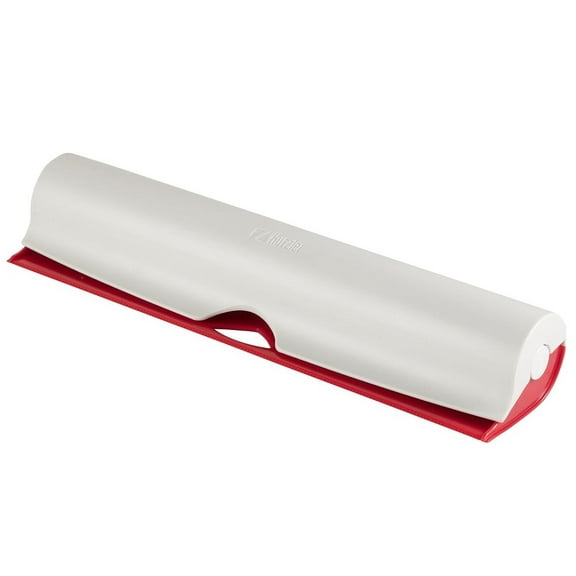 Hutzler Refillable Wrap Dispenser - Stores & Dispenses Foil, Plastic Wrap, Wax Paper and Parchment Paper - Red